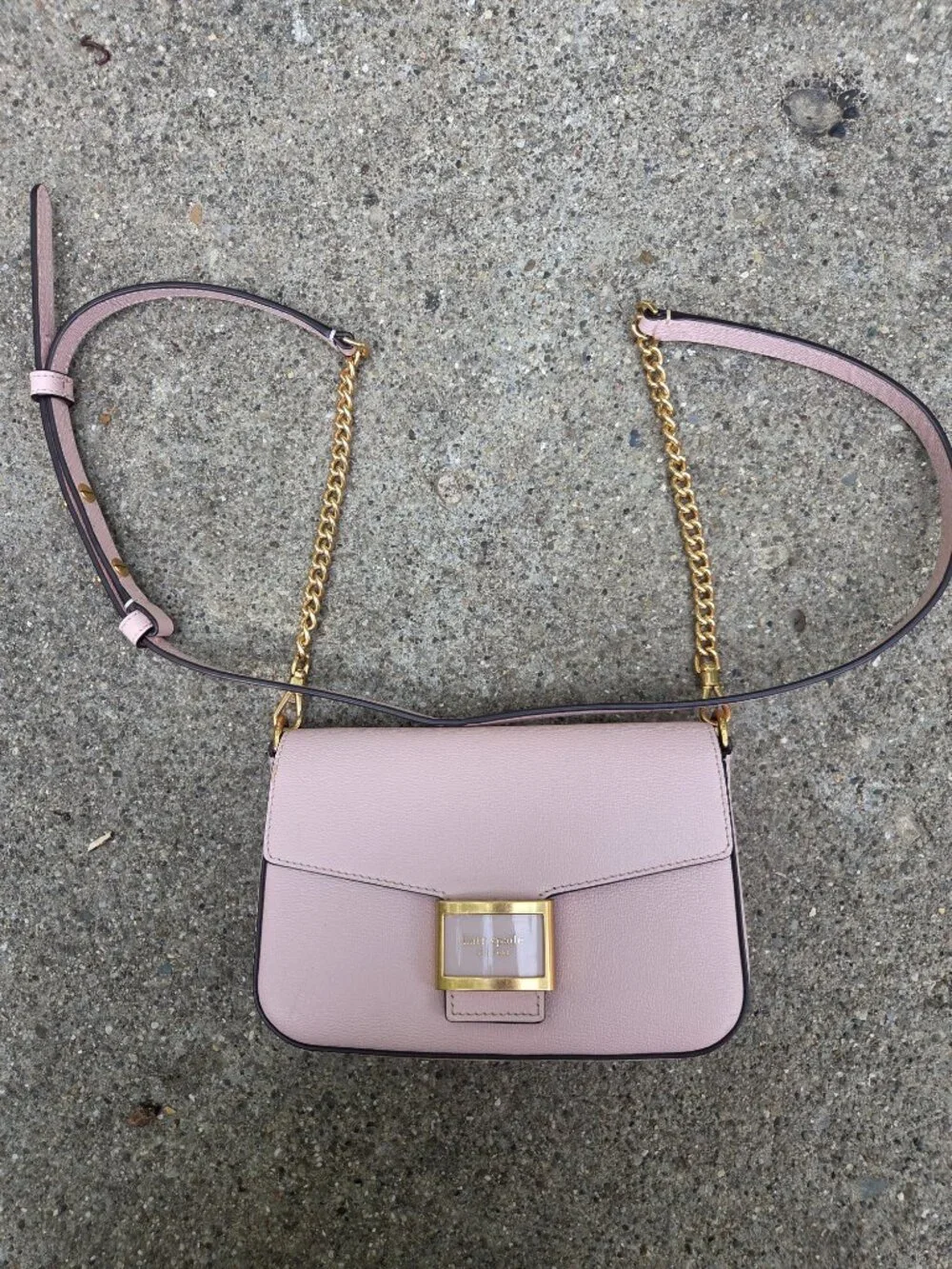 Kate Spade Katy Textured Lthr Medium Convertible Shoulder Bag ANTIQUE PINK